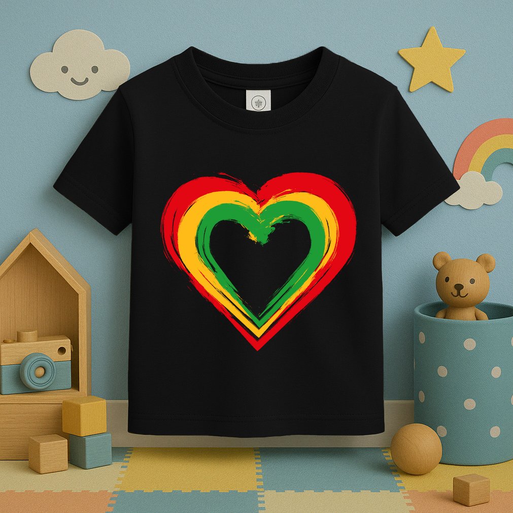 Traditional African Colors Painted Heart Toddler T-Shirt