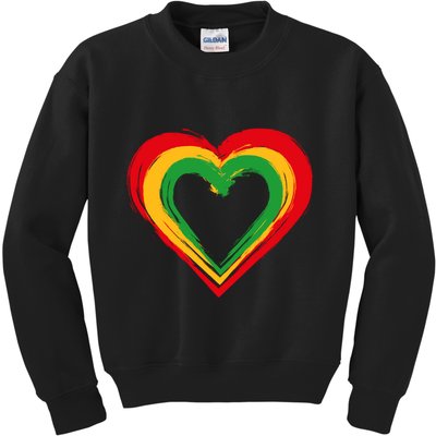 Traditional African Colors Painted Heart Kids Sweatshirt