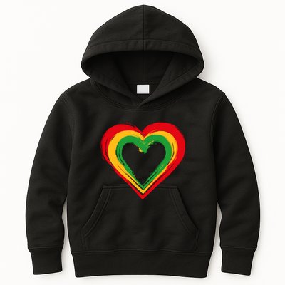 Traditional African Colors Painted Heart Kids Hoodie