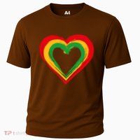 Traditional African Colors Painted Heart Performance Shirt