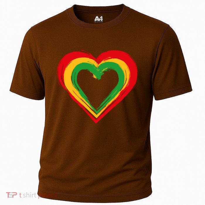 Traditional African Colors Painted Heart Performance Shirt