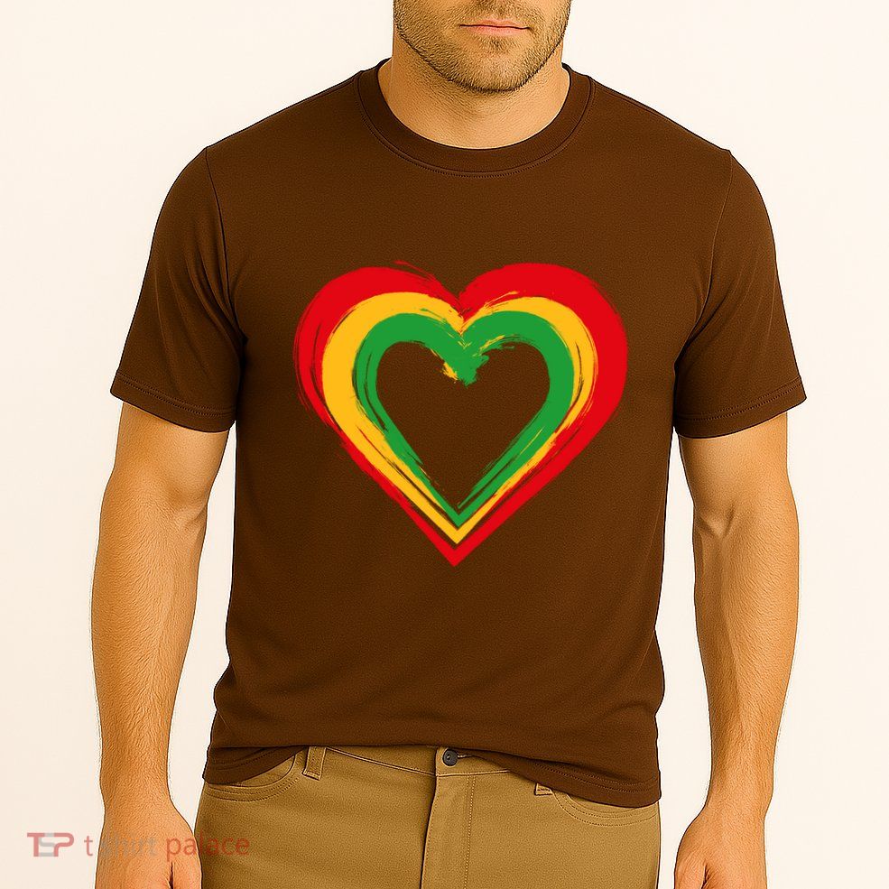 Traditional African Colors Painted Heart Performance Shirt