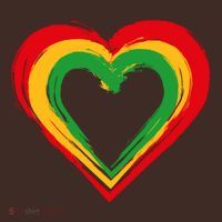 Traditional African Colors Painted Heart Performance Shirt