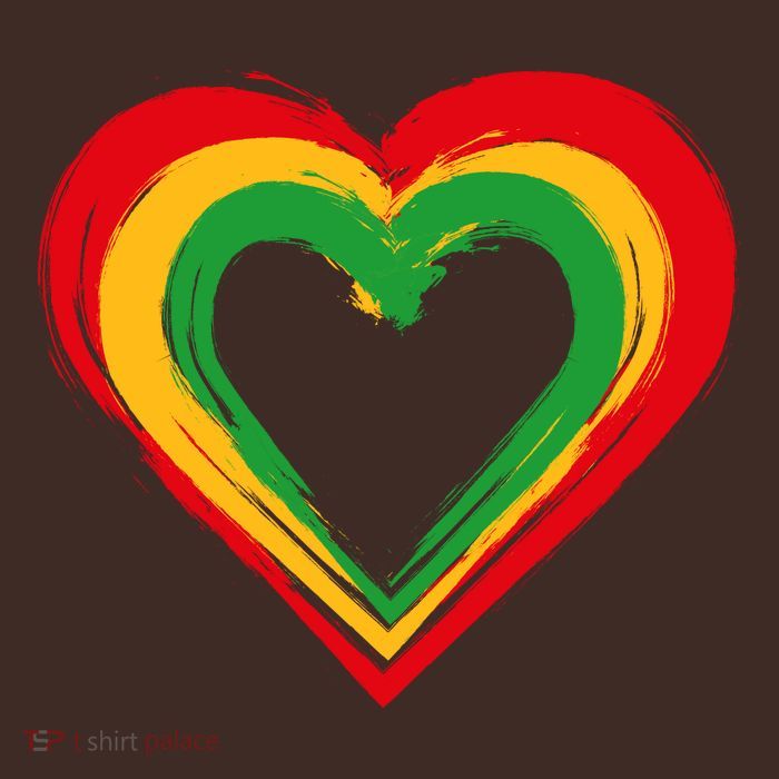 Traditional African Colors Painted Heart Performance Shirt
