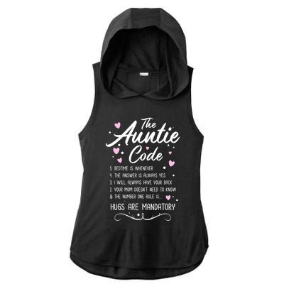 The Auntie Code Best Aunt Sister Niece Nephew Funny Gift Meaningful Gift Ladies PosiCharge Tri-Blend Wicking Draft Hoodie Tank