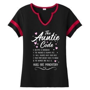 The Auntie Code Best Aunt Sister Niece Nephew Funny Gift Meaningful Gift Ladies Halftime Notch Neck Tee