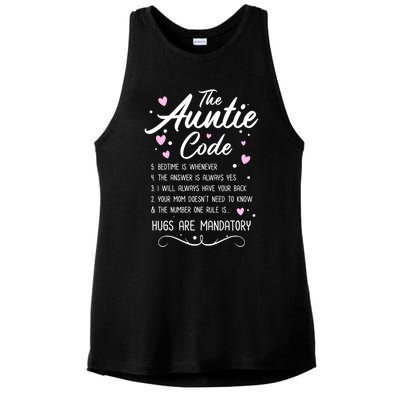 The Auntie Code Best Aunt Sister Niece Nephew Funny Gift Meaningful Gift Ladies PosiCharge Tri-Blend Wicking Tank