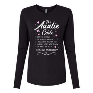 The Auntie Code Best Aunt Sister Niece Nephew Funny Gift Meaningful Gift Womens Cotton Relaxed Long Sleeve T-Shirt