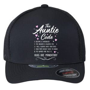 The Auntie Code Best Aunt Sister Niece Nephew Funny Gift Meaningful Gift Flexfit Unipanel Trucker Cap