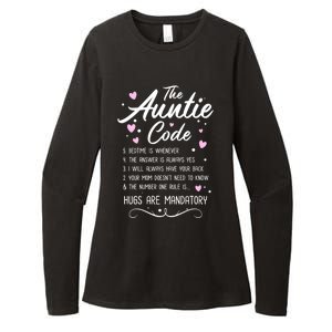 The Auntie Code Best Aunt Sister Niece Nephew Funny Gift Meaningful Gift Womens CVC Long Sleeve Shirt