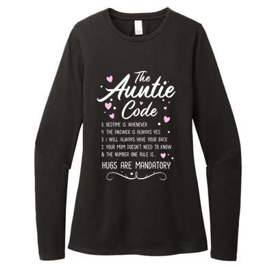 The Auntie Code Best Aunt Sister Niece Nephew Funny Gift Meaningful Gift Womens CVC Long Sleeve Shirt