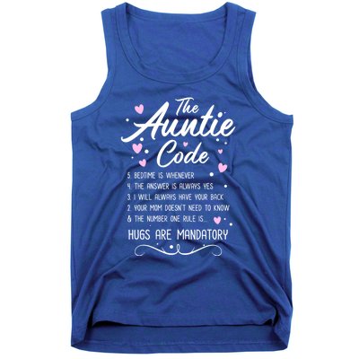 The Auntie Code Best Aunt Sister Niece Nephew Funny Gift Meaningful Gift Tank Top