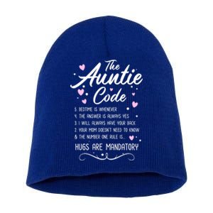 The Auntie Code Best Aunt Sister Niece Nephew Funny Gift Meaningful Gift Short Acrylic Beanie