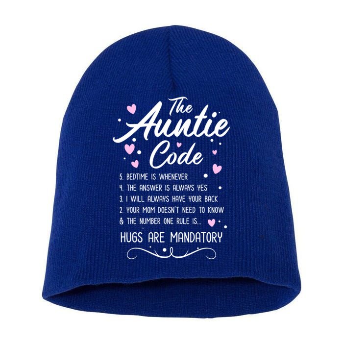 The Auntie Code Best Aunt Sister Niece Nephew Funny Gift Meaningful Gift Short Acrylic Beanie