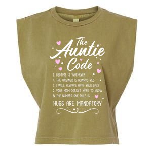 The Auntie Code Best Aunt Sister Niece Nephew Funny Gift Meaningful Gift Garment-Dyed Women's Muscle Tee