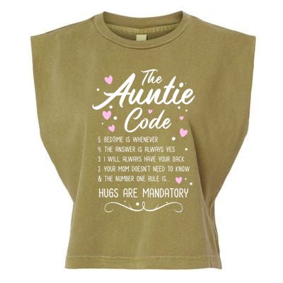 The Auntie Code Best Aunt Sister Niece Nephew Funny Gift Meaningful Gift Garment-Dyed Women's Muscle Tee