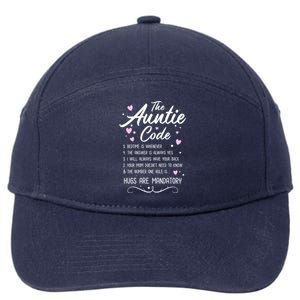 The Auntie Code Best Aunt Sister Niece Nephew Funny Gift Meaningful Gift 7-Panel Snapback Hat