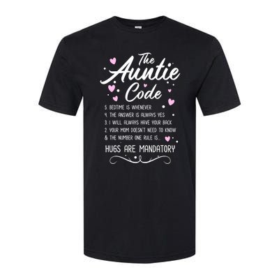 The Auntie Code Best Aunt Sister Niece Nephew Funny Gift Meaningful Gift Softstyle CVC T-Shirt