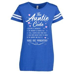 The Auntie Code Best Aunt Sister Niece Nephew Funny Gift Meaningful Gift Enza Ladies Jersey Football T-Shirt