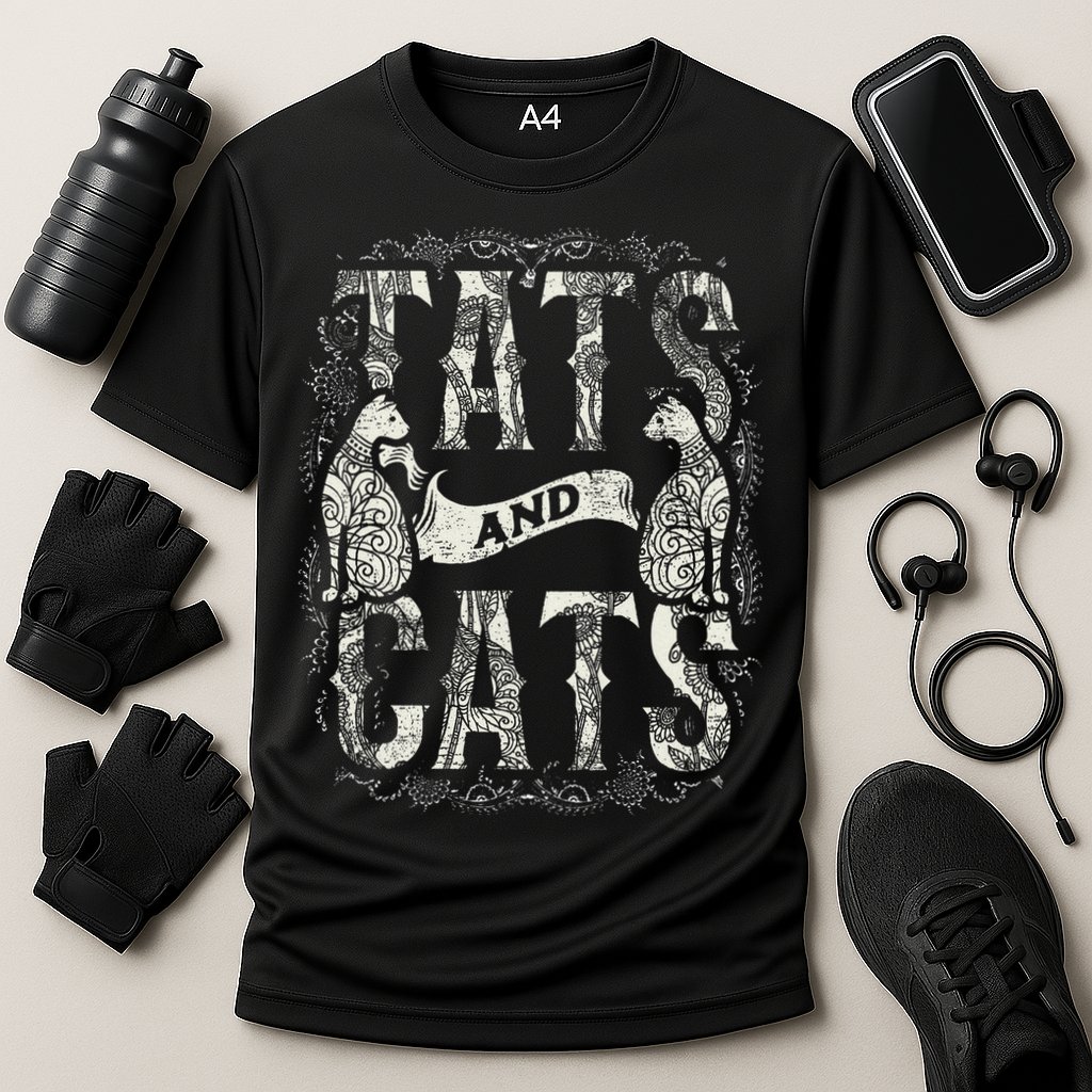 Tats And Cats Tattooist Tattoo Body Art Tattooing Cat Kitten Cooling Performance Crew T-Shirt
