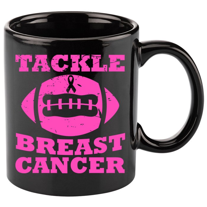 Tackle Breast Cancer 11oz C Handle Ceramic Mug