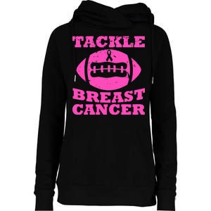 Tackle Breast Cancer Womens Funnel Neck Pullover Hood