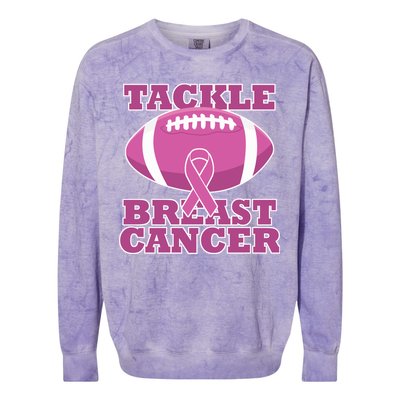 Tackle Breast Cancer Awareness Football  Colorblast Crewneck Sweatshirt