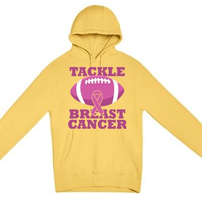 Tackle Breast Cancer Awareness Football  Premium Pullover Hoodie