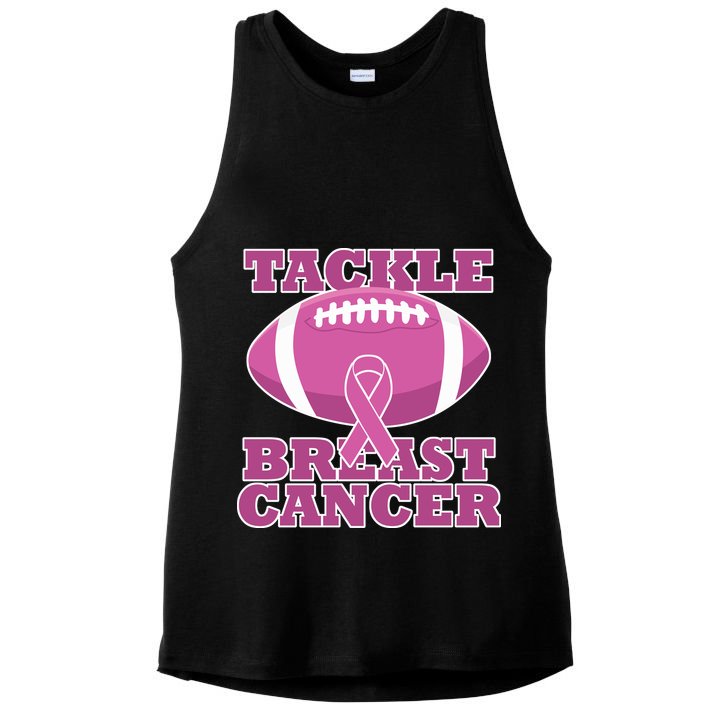 Tackle Breast Cancer Awareness Football  Ladies PosiCharge Tri-Blend Wicking Tank