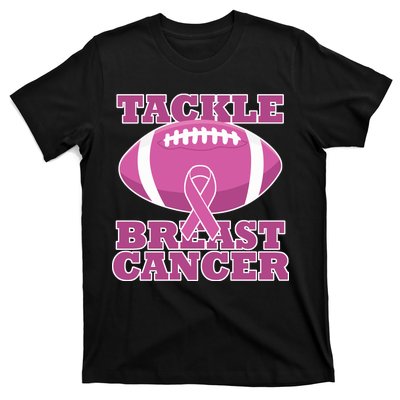 Tackle Breast Cancer Awareness Football  T-Shirt