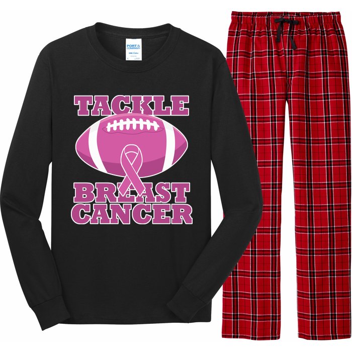 Tackle Breast Cancer Awareness Football  Long Sleeve Pajama Set