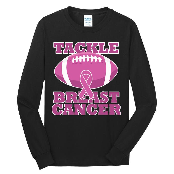 Tackle Breast Cancer Awareness Football  Tall Long Sleeve T-Shirt