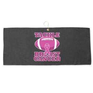 Tackle Breast Cancer Awareness Football  Large Microfiber Waffle Golf Towel