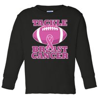 Tackle Breast Cancer Awareness Football  Toddler Long Sleeve Shirt