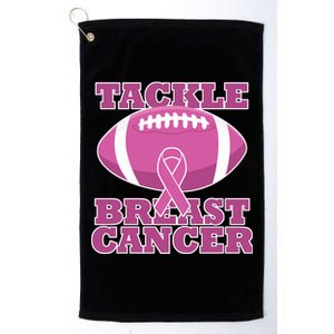 Tackle Breast Cancer Awareness Football  Platinum Collection Golf Towel