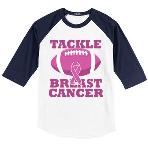 Tackle Breast Cancer Awareness Football  Baseball Sleeve Shirt