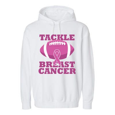 Tackle Breast Cancer Awareness Football  Garment-Dyed Fleece Hoodie