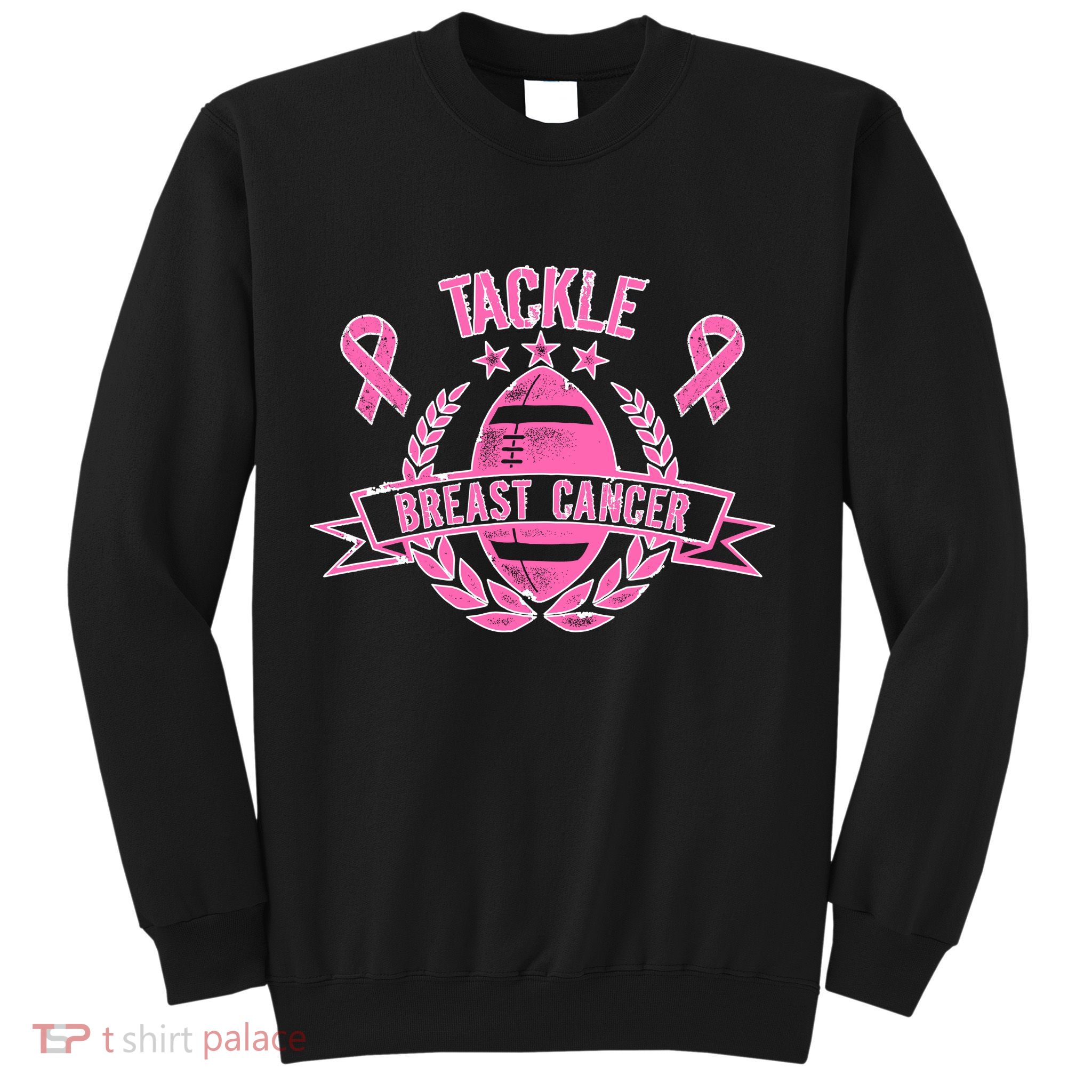 Tackle Breast Cancer Football Pink Ribbon Sweatshirt