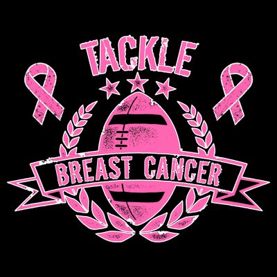 Tackle Breast Cancer Football Pink Ribbon T-Shirt
