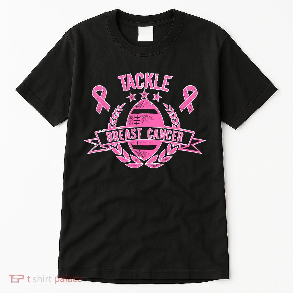 Tackle Breast Cancer Football Pink Ribbon Tall T-Shirt