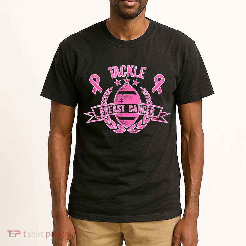 Tackle Breast Cancer Football Pink Ribbon Tall T-Shirt