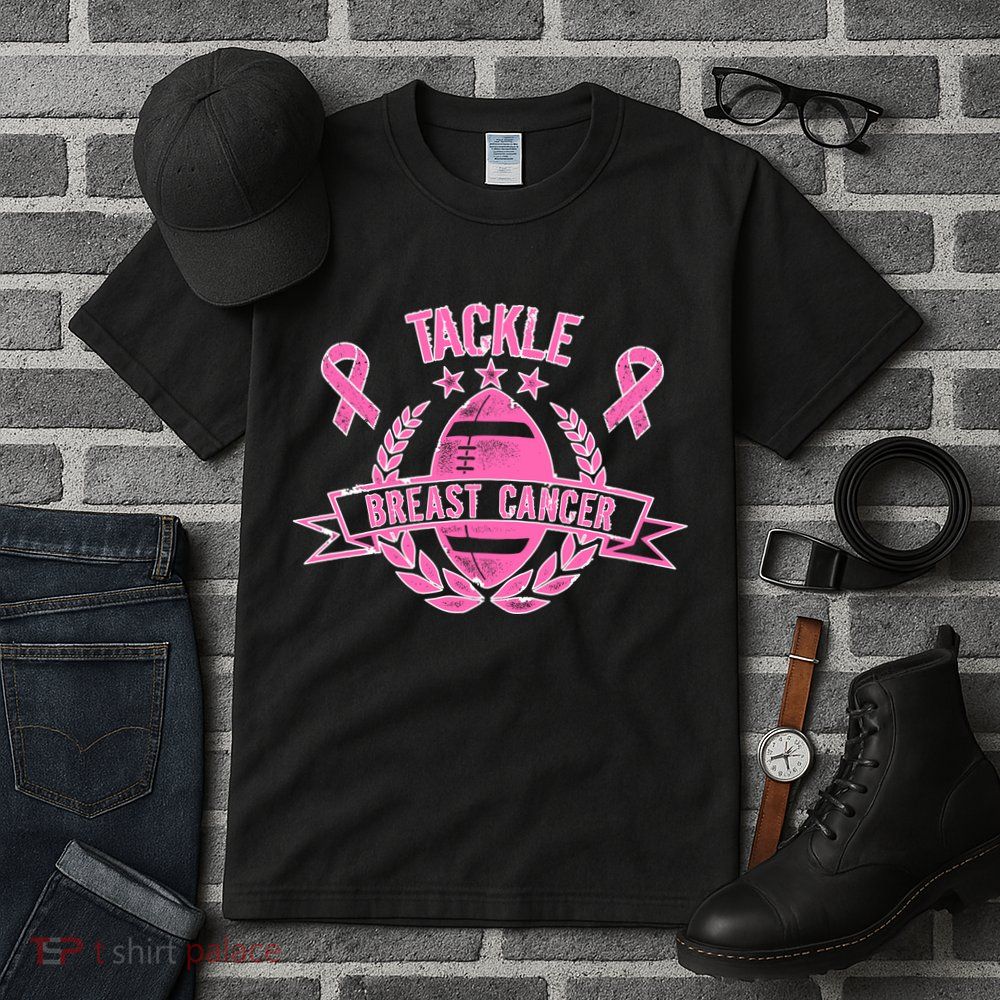 Tackle Breast Cancer Football Pink Ribbon Tall T-Shirt