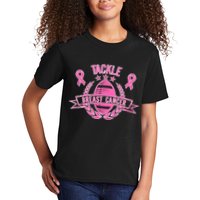 Tackle Breast Cancer Football Pink Ribbon Kids T-Shirt