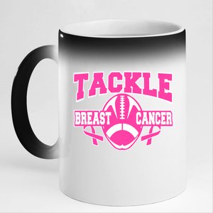 Tackle Breast Cancer1 11oz Black Color Changing Mug