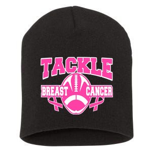 Tackle Breast Cancer1 Short Acrylic Beanie