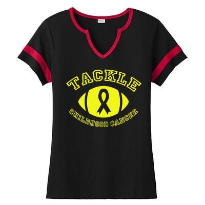 Tackle Childhood Cancer Ladies Halftime Notch Neck Tee