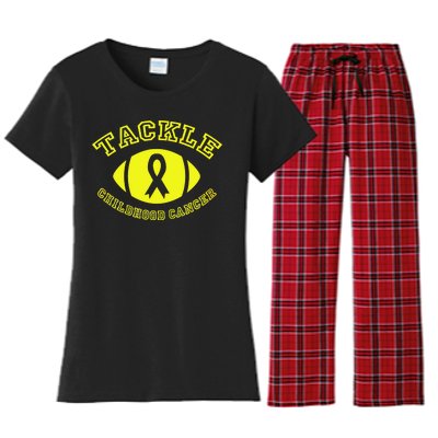 Tackle Childhood Cancer Women's Flannel Pajama Set