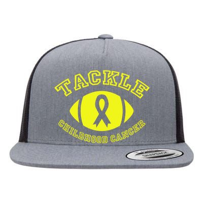 Tackle Childhood Cancer Flat Bill Trucker Hat