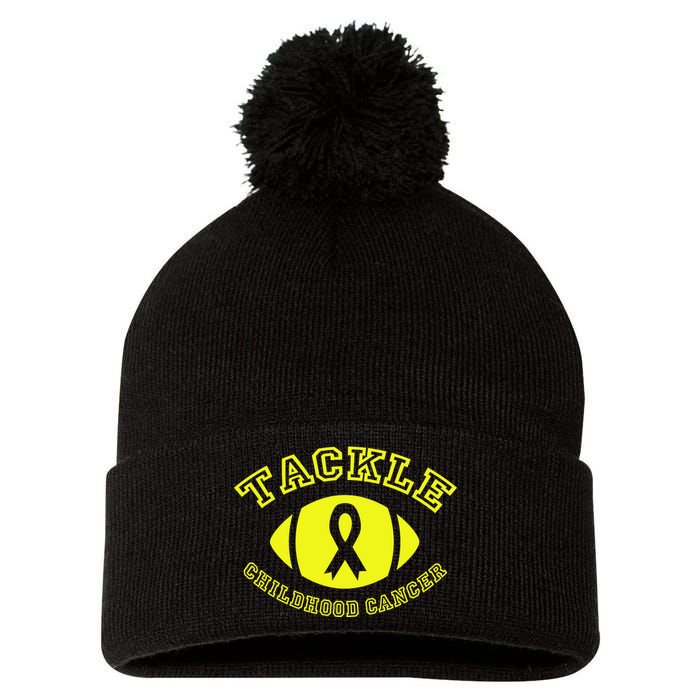 Tackle Childhood Cancer Pom Pom 12in Knit Beanie