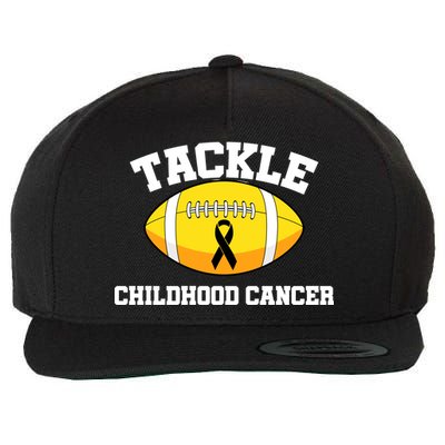 Tackle Childhood Cancer Football Logo Wool Snapback Cap